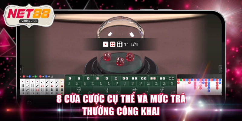 8 cửa cược cụ thể và mức trả thưởng công khai